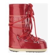 Moon Boot Ikoniska Höga Nylon Vinterstövlar Red, Unisex