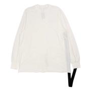 Rick Owens Oversized långärmad tröja i bomullsjersey White, Herr