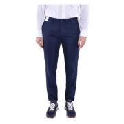 Re-Hash Slim Fit Chinos med uppvik Blue, Herr