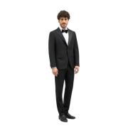 Boglioli Virgin Wool Satin Milano Tuxedo Suit Black, Herr