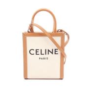 Celine Vintage Pre-owned Canvas handvskor Beige, Dam