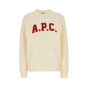 A.p.c. Merinoull Logo Tröja Beige, Herr