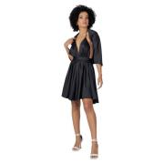 Sol Wears Women Svart Halterneck Satin Miniklänning Black, Dam