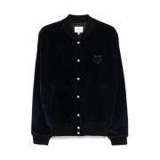 Maison Kitsuné Navy Blue Corduroy Baseball Jacket Blue, Herr