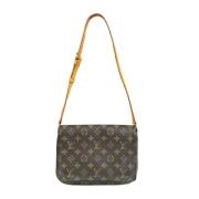 Louis Vuitton Vintage Pre-owned Tyg axelremsvskor Brown, Dam