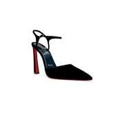 Christian Louboutin Svart Mocka Riviera Pumps Black, Dam