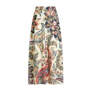 Etro Paisley Print High-Waisted Flared Kjol Multicolor, Dam