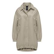 BomBoogie Blank Nylon Parka med Krage Gray, Dam