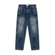 Amish Super Knee Denim Jeans Blå Blue, Herr