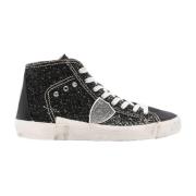 Philippe Model Svarta sneakers med glitterdetaljer Black, Dam