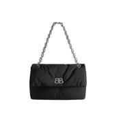 Balenciaga Svart Nylon Kedjetaske Monaco Black, Dam