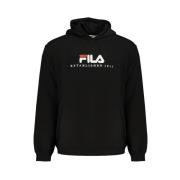 Fila Svart Bomullshuvtröja för Män Black, Herr