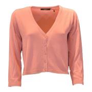 Max Mara Rosa V-ringad Mini Cardigan Pink, Dam