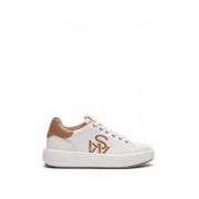 Stuart Weitzman Platt Sneaker Snörning Mesh Logo Detalj White, Dam