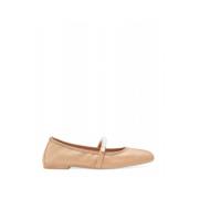 Stuart Weitzman Guld Dekorativa Ballerina Flats Beige, Dam