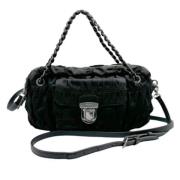 Prada Vintage Pre-owned Nylon axelremsvskor Black, Dam