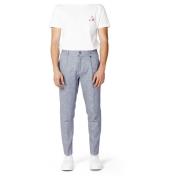 Antony Morato Blå Geometrisk Slim Fit Casual Byxor Blue, Herr