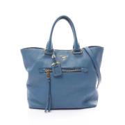 Prada Vintage Pre-owned Laeder totevskor Blue, Dam