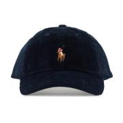 Polo Ralph Lauren Sammet Räfflad Baseballkeps med Broderad Pony Blue, ...