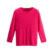 Roberto Collina Angora Tröja 3/4 Ärm Fuchsia Pink, Dam