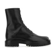 Maison Margiela Svarta läder Tabi ankelboots Black, Herr