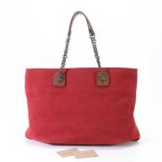 Bottega Veneta Vintage Pre-owned Canvas handvskor Red, Unisex