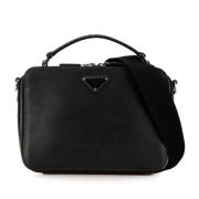 Prada Vintage Pre-owned Laeder crossbodyvskor Black, Dam