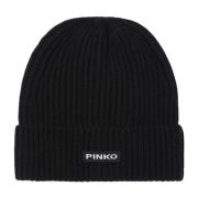 Pinko Stilren Lambkin Beanie Mössa Black, Dam