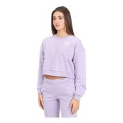 New Era Lila Crop Crew Neck Sweatshirt Purple, Dam