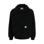 Carhartt Wip Sherpa Fleece Hoodie med Logo Patch Black, Herr