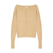 Patrizia Pepe Essential Lurex Sweater Brown, Dam