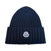 Moncler Ultrafin stickad mössa i ull Black, Unisex