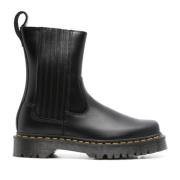 Dr. Martens Svarta läderkängor med sidoficka Black, Dam