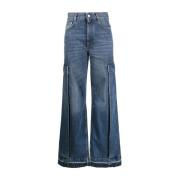 Stella McCartney Vintage Mörkblå Cargo Flare Jeans Blue, Dam