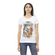 Trussardi Avslappnad Rund Hals Kortärmad T-shirt White, Dam