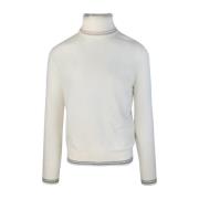 Lubiam Vit Tröja Hög Krage Slim Fit White, Herr