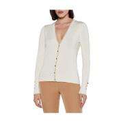 Liu Jo Vit Elegant Cardigan Sweaters White, Dam