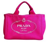 Prada Vintage Pre-owned Canvas prada-vskor Pink, Dam