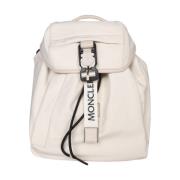 Moncler Ivory Tygryggsäck med Yttre Ficka White, Dam