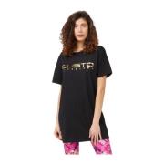 Custo Barcelona Oversize Front Print T-Shirt Black, Dam