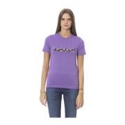 Baldinini Trendig T-shirt med fronttryck Purple, Dam