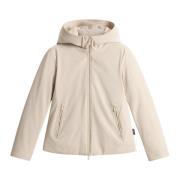 Woolrich Vit Softshell Dunjacka med Huva White, Dam