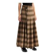 Burberry Utställd Maxi Kilt Kjol Brown, Dam