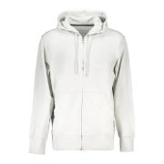 Calvin Klein Grå hoodie med dragkedja och logotyp Gray, Herr