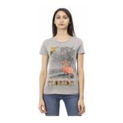 Trussardi Casual Rund Hals Kortärmad T-shirt Gray, Dam