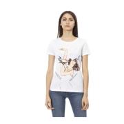 Trussardi Casual T-shirt med rund hals White, Dam