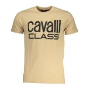 Cavalli Class Kortärmad Logo Print T-shirt Beige Beige, Herr