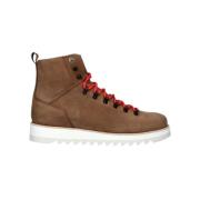 Mason Garments Bruna Hi-Top Sneakers med Röda Snören Brown, Herr