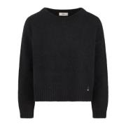 Herno Alpacka Ull Crewneck Sweater Fw24 Stickad Black, Dam