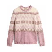 Woolrich Fair Isle Ullblandningströja Pink, Dam